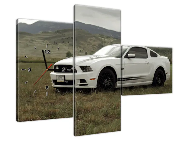 Obraz s hodinami na plátne Mustang GT V8 - Brett Levin
